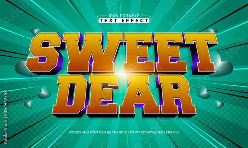sweet dear editable text effect for valentine projects