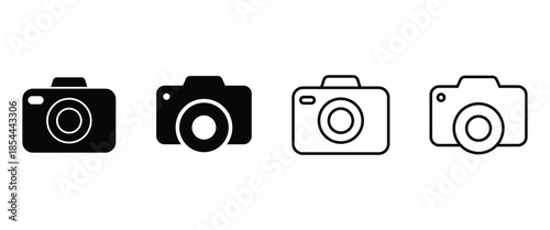photo camera sign symbol icon set