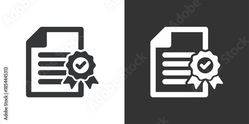 Verified Document icon. Solid glyph series icon