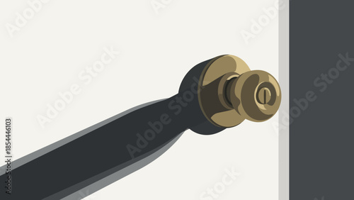 Close up of door handle and latch bolt.