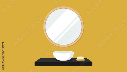 Vanity Mirror Setup with Makeup Accessories.