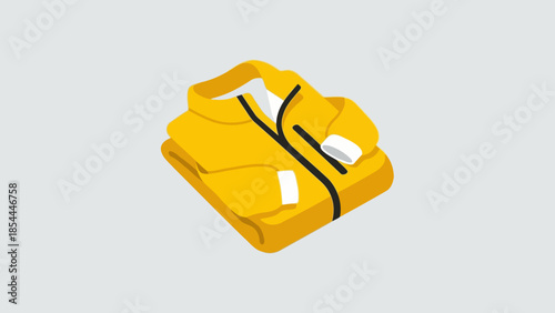 Bright Yellow Life Jacket Close Up Safety Vest.