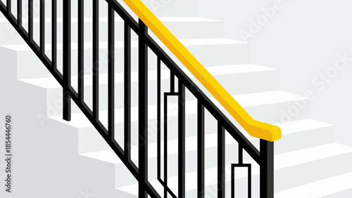 Yellow Handrail Stair Railing Lines Abstract.