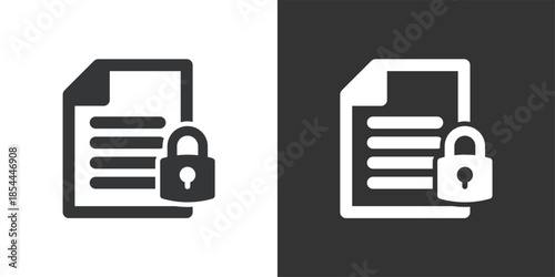 Locked Document icon. Solid glyph series icon
