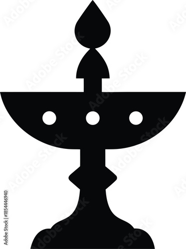 butter lamp tibetan losar festival silhouette vector illustration on transparent background