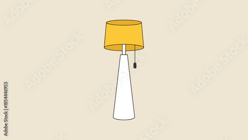 Minimalist Table Lamp with Yellow Lampshade.