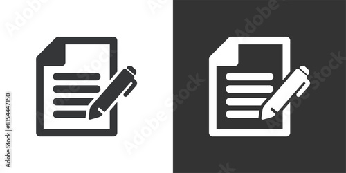 Edit Document icon. Solid glyph series icon