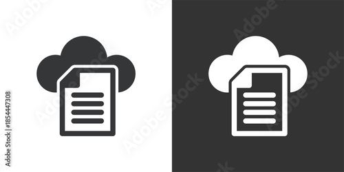 Cloud Document icon. Solid glyph series icon