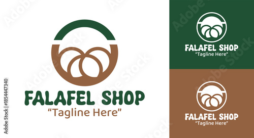Modern Minimalist Falafel Shop Logo Traditional Street Food Concept