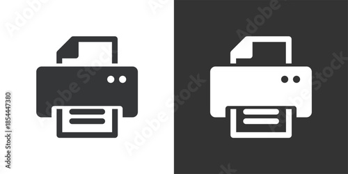 Print Document icon. Solid glyph series icon