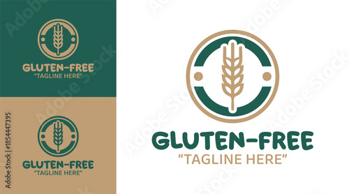 Modern Minimalist Gluten Free Logo Clean Nutrition Branding