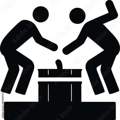 grape stomping wine festival silhouette vector illustration on transparent background