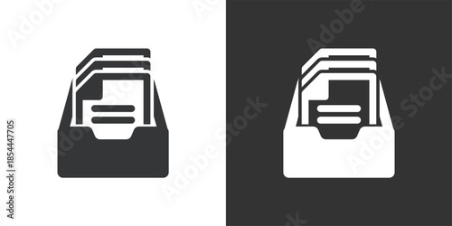 Document Inbox icon. Solid glyph series icon