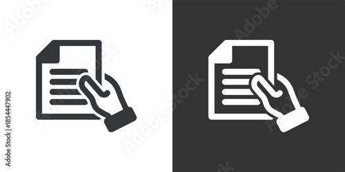 Submit Document icon. Solid glyph series icon