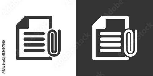 Document Attachment icon. Solid glyph series icon