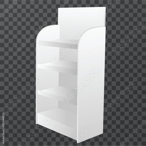 White gondola shelf mockup for retail
