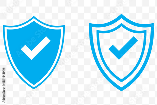 Shield check mark icon. flat and line style collection.