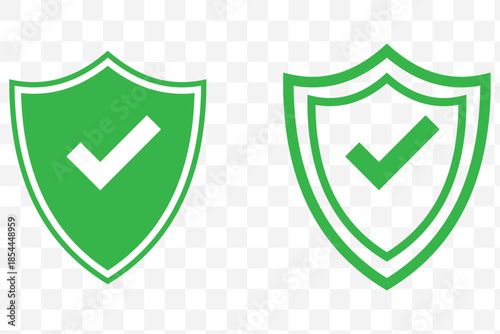 Shield check mark icon. flat and line style collection.