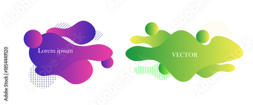 Fluid color badges set. Abstract shapes composition. vector ilustration.