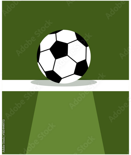 Soccer Ball Out of Field Illustration. Editable Color Vector