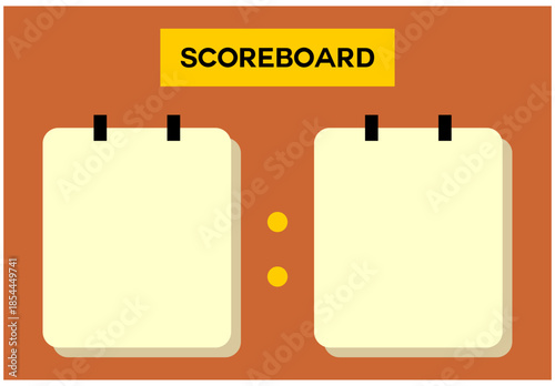 Manual Scoreboard Illustration. Editable Color Vector