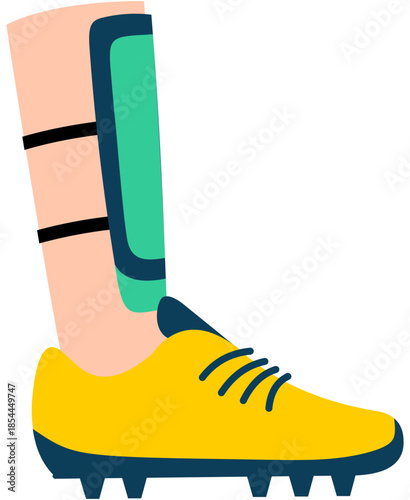 Shin Guard Protection Illustration. Editable Color Vector