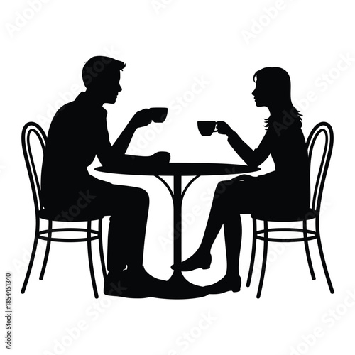 Couple enjoying a quiet moment together at a caf table