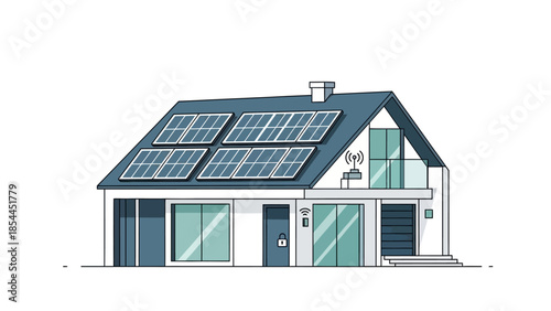 Solar-Powered Modern Home with Renewable Energy and Smart Home Features