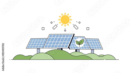 Solar Energy Illustration Sustainable Power from the Sun's Rays