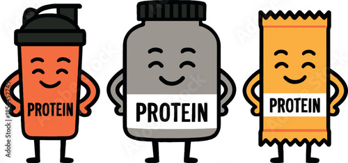 Protein Supplements Illustration