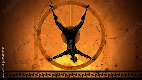 ixion punished bound to a spinning wheel in greek mythology