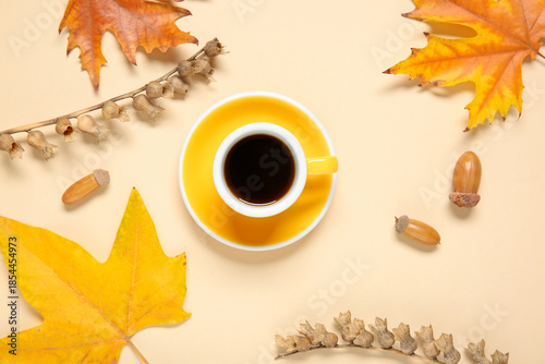 Cup of coffee with acorns, ...