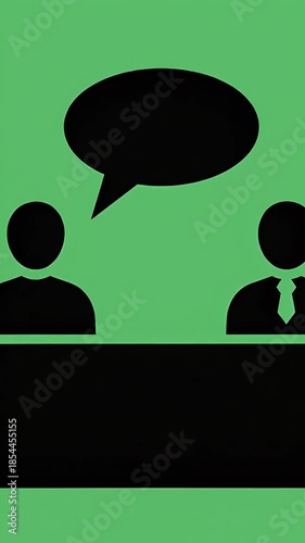 Business Meeting Discussion Between Two People Talking With Speech Bubble