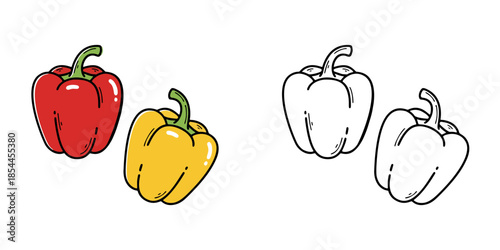 シンプルなパプリカのアイコンイラスト