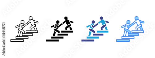 Assistance icon set multiple style collection