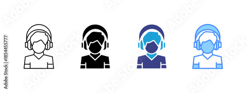 Assistance icon set multiple style collection