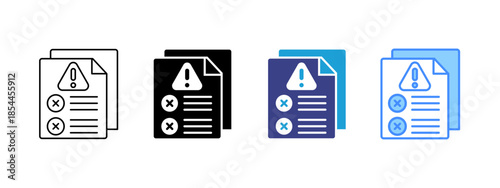 Failure icon set multiple style collection