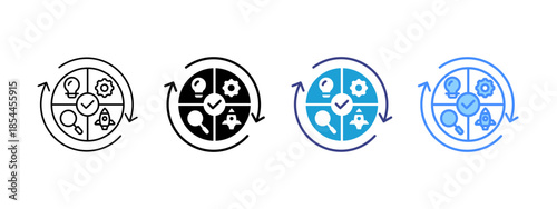 Lean icon set multiple style collection