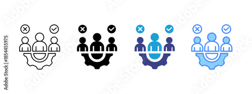 Decision Making icon set multiple style collection
