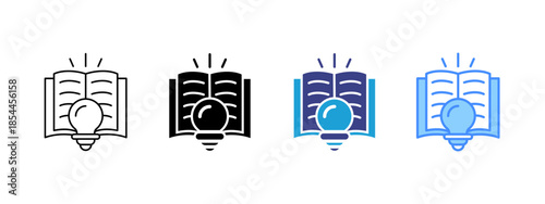 Knowledge  icon set multiple style collection