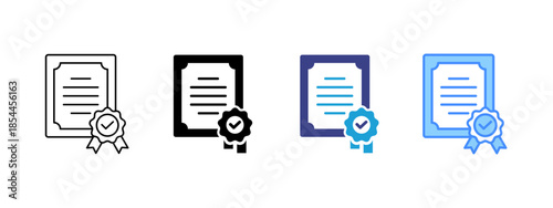 Certification  icon set multiple style collection