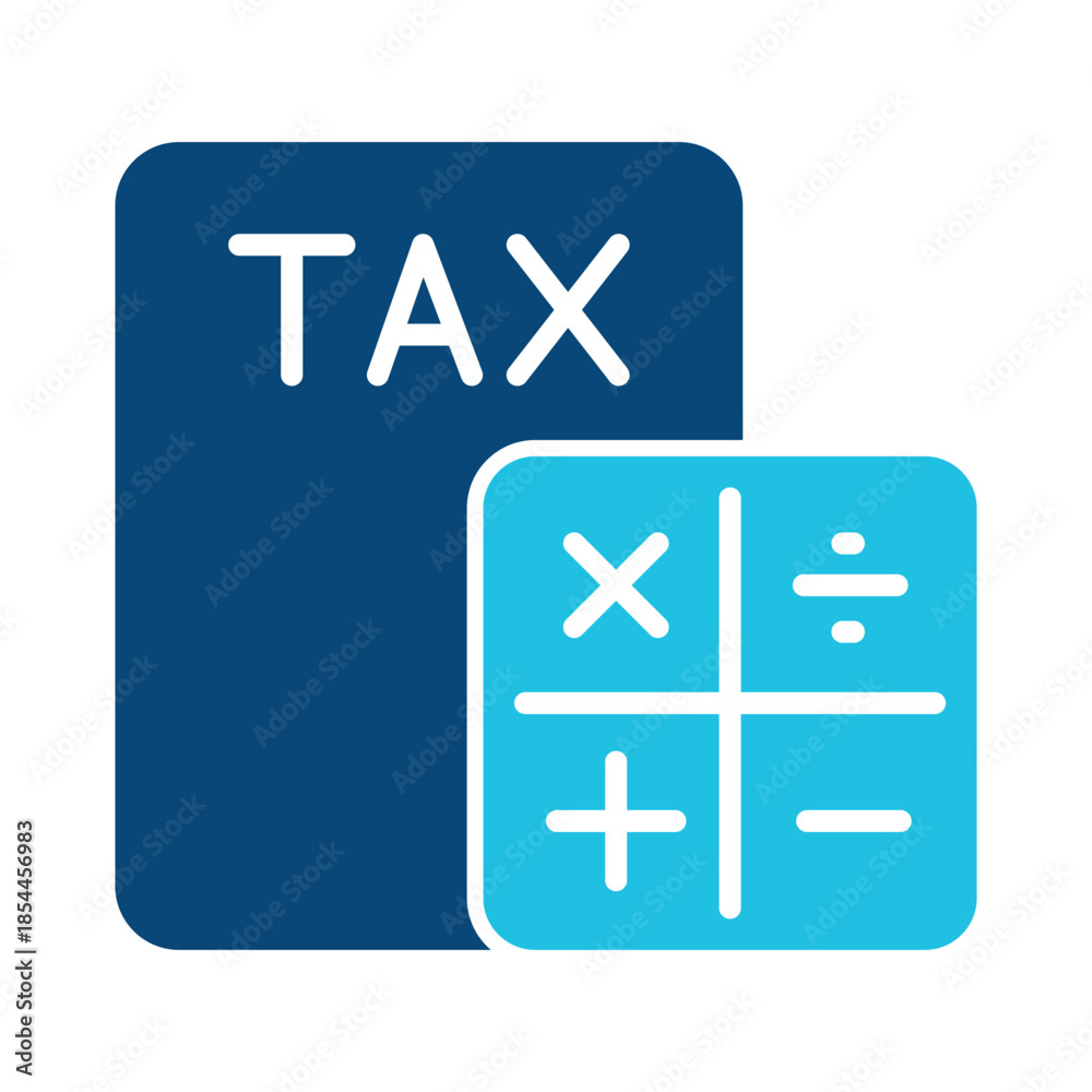 Fototapeta premium Simple solid tax document icon.