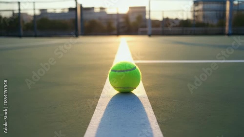 tennis ball on clean court surface zoom out effect.ai 