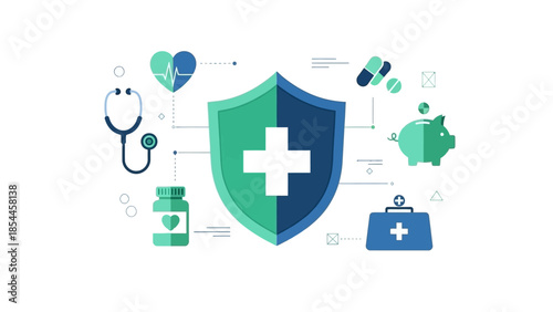 Healthcare and Medical Icons in Modern Flat Design Style