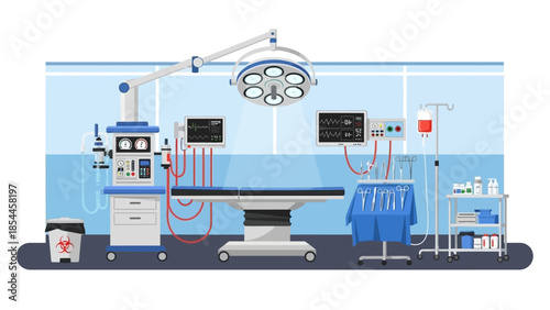 Modern hospital operating room with advanced medical equipment