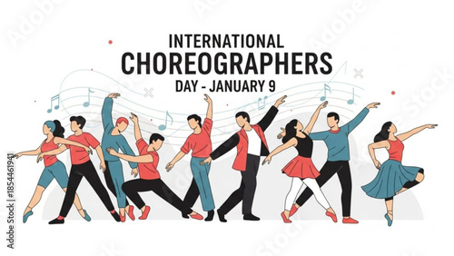 International choreographers day january 9 illustration
