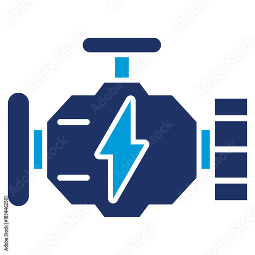 engine flat blue icon