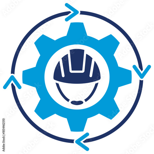 process flat blue icon