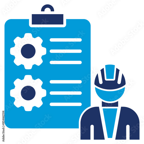 planning flat blue icon