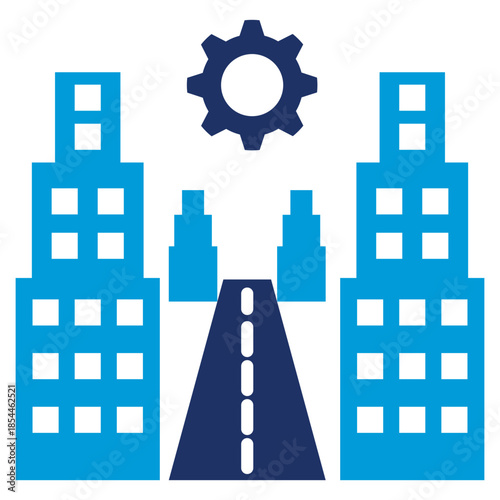 structure flat blue icon